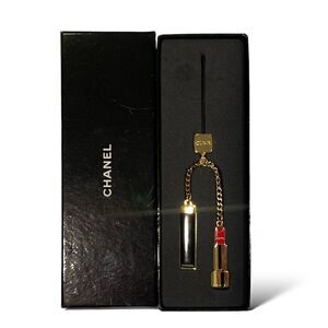 Authentic CHANEL Lipstick/Makeup Charms on Gold-Tone Chain
